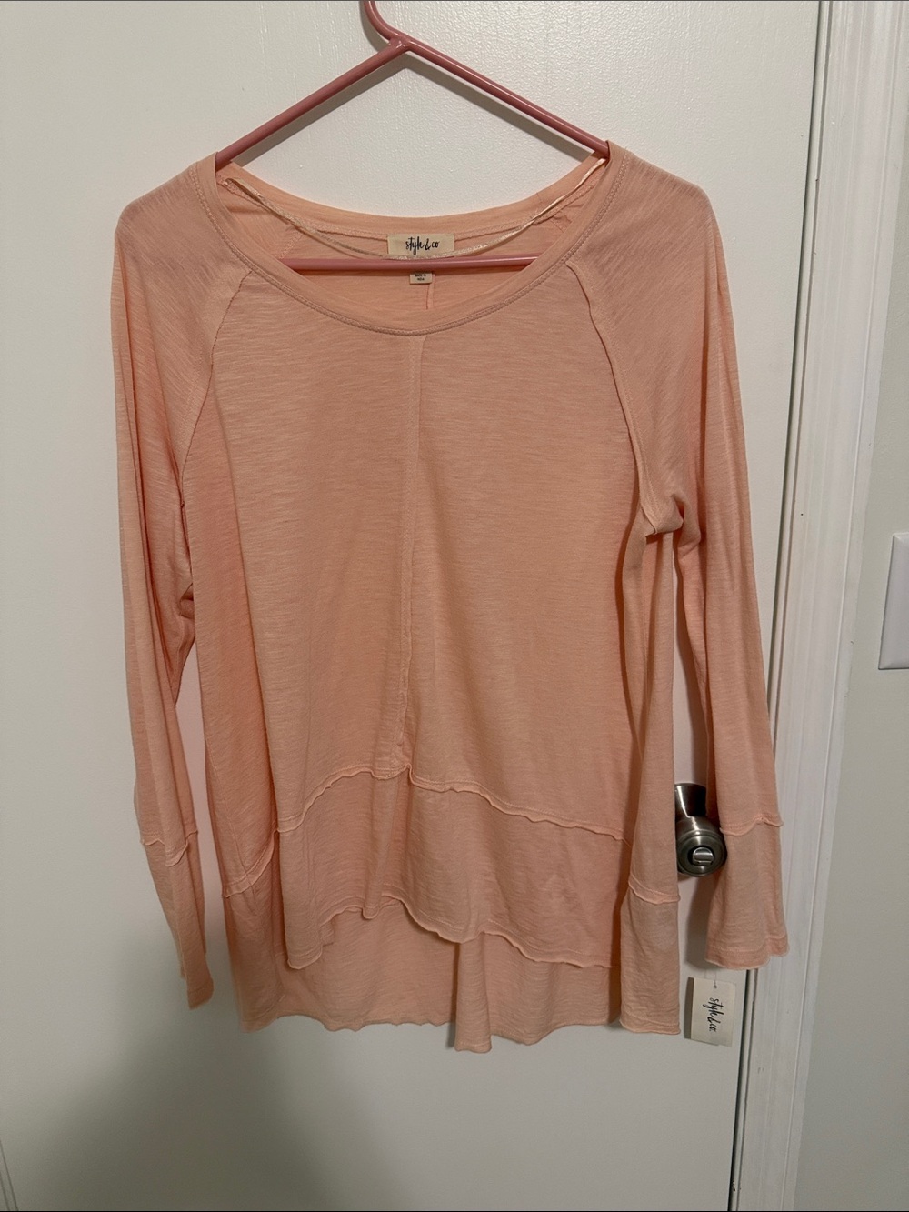 Style & Co Pink Long Sleeve Tee